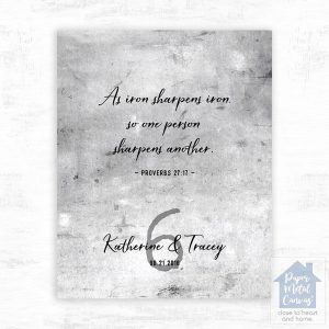 Tarnished Tin Proverbs 27:17 6th Anniversary Wall Plaque Gift for Couple LTC-1909