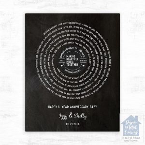Iron Our Song Lyrics 6th Anniversary Wall Plaque Gift for Couple LTC-1911