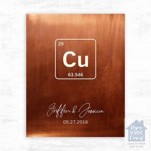 Copper Periodic Table Element 7th Anniversary Wall Plaque Gift for Couple LTC-1914