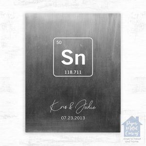 Tin Periodic Table Element 10th Anniversary Wall Plaque Gift for Couple LTC-1915