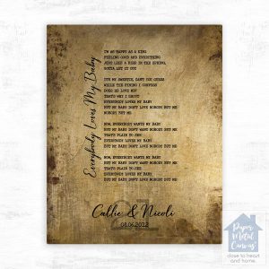 Brass Our Song Lyrics 21st Anniversary Wall Plaque Gift for Couple LTC-1920