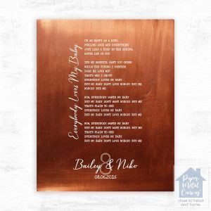 Copper Our Song Lyrics 7th Anniversary Wall Plaque Gift for Couple LTC-1921