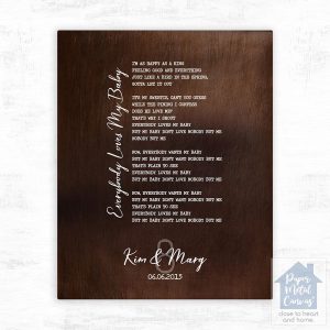Bronze Our Song Lyrics 8th Anniversary Wall Plaque Gift for Couple LTC-1923