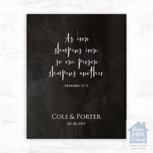 Iron Proverbs 27:17 6th Anniversary Wall Plaque Gift for Couple LTC-1926