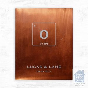 Copper Periodic Table Element 7th Anniversary Wall Plaque Gift for Couple LTC-1930