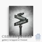 An old-Fashoned street sign for an intersection