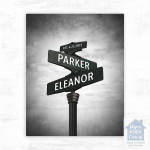 Crossroads Signpost 1st Anniversary Wall Plaque Gift for Couple LTC-1931