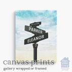 An old-Fashoned street sign for an intersection