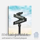 An old-Fashoned street sign for an intersection