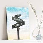 An old-Fashoned street sign for an intersection