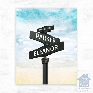 Crossroads Signpost 1st Anniversary Wall Plaque Gift for Couple LTC-1932