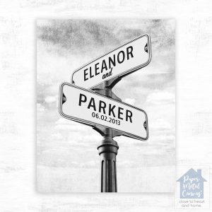 Crossroads Signpost 2nd Anniversary Wall Plaque Gift for Couple LTC-1933