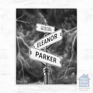 Crossroads Signpost 1st Anniversary Wall Plaque Gift for Couple LTC-1936