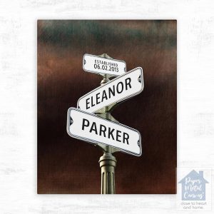 Bronze Crossroads Signpost 8th Anniversary Wall Plaque Gift for Couple LTC-1944