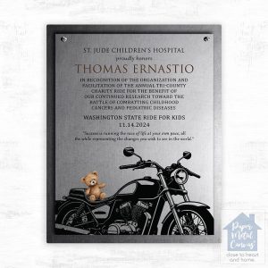 Tin Motorcylce Event Fund Raising Wall Plaque Gift for Bikers LTC-2101