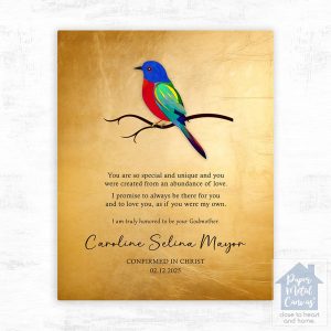 Gold Painted Bunting Confirmation Faith Milestone Wall Plaque Gift for Child LTC-2115