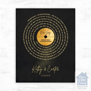 Gold Our Song Gold Record Lable Spiral 50th Anniversary Wall Plaque Gift for Couple LTC-2118