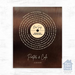 Bronze Our Song Gold Record Lable Spiral 8th Anniversary Wall Plaque Gift for Couple LTC-2119