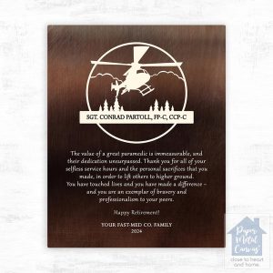 Bronze Helicopter Pilot Service Award Retirement Wall Plaque Gift for Pilot LTC-2130