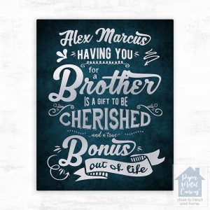 A Brother is a Bonus Out of Life Typography Birthday Wall Plaque Gift for Brother LTC-2148