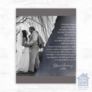 Tin Wedding Photo and Vows 10th Anniversary Wall Plaque Gift for Couple LTC-2157