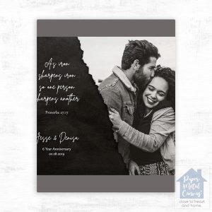 Iron Wedding Photo and Vows 6th Anniversary Wall Plaque Gift for Couple LTC-2159