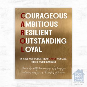 Bronze First Name Acronym Encouragement Birthday Wall Plaque Gift for Family LTC-2163