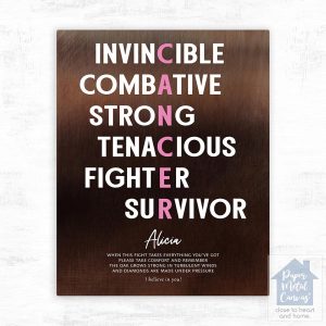 Bronze Cancer Survivor Motivational Encouragement Encouragement Wall Plaque Gift for Family LTC-2165